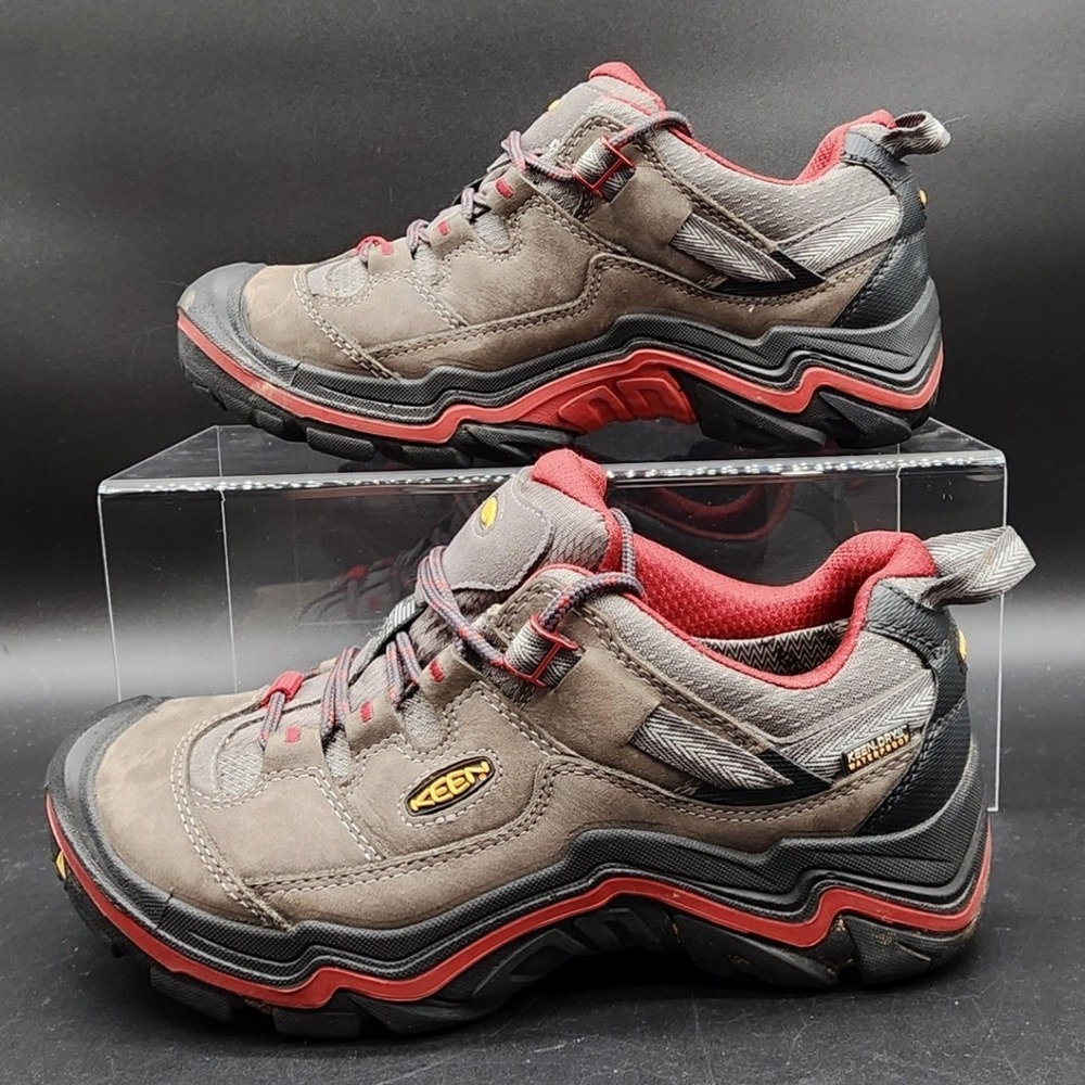 KEEN 8 Womens Gray Red Targhee II Waterproof Hiking Shoes American Built 1011557